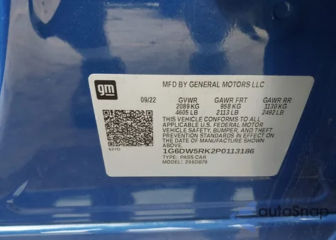 2023 Cadillac Ct5 Luxury из США, поврежденный, VIN 1G6DW5RK2P0113186